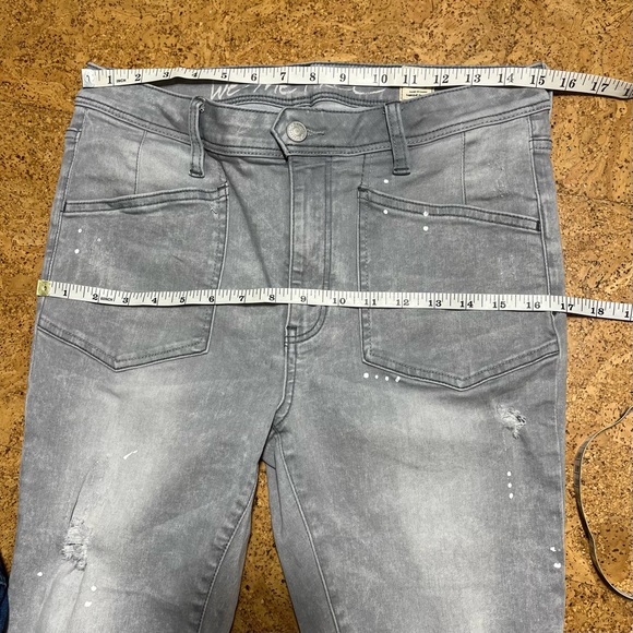 Free People Ivy Distressed Skinny Jeans In Gray Sz 31 - Picture 13 of 15